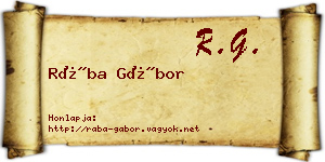 Rába Gábor névjegykártya